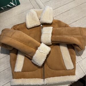 Gap Vegan Suede Sherpa-Trim Jacket size xs